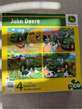 John Deere Green & Yellow Farm Puzzle Pack - 4 Scenes